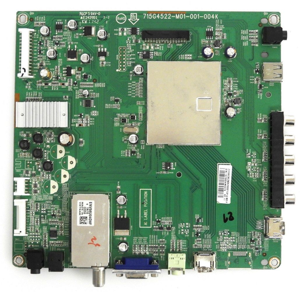 Dynex 715G4522-M01-001-004K DX-32L221A12 Main Board TXBCB0ZK0570002