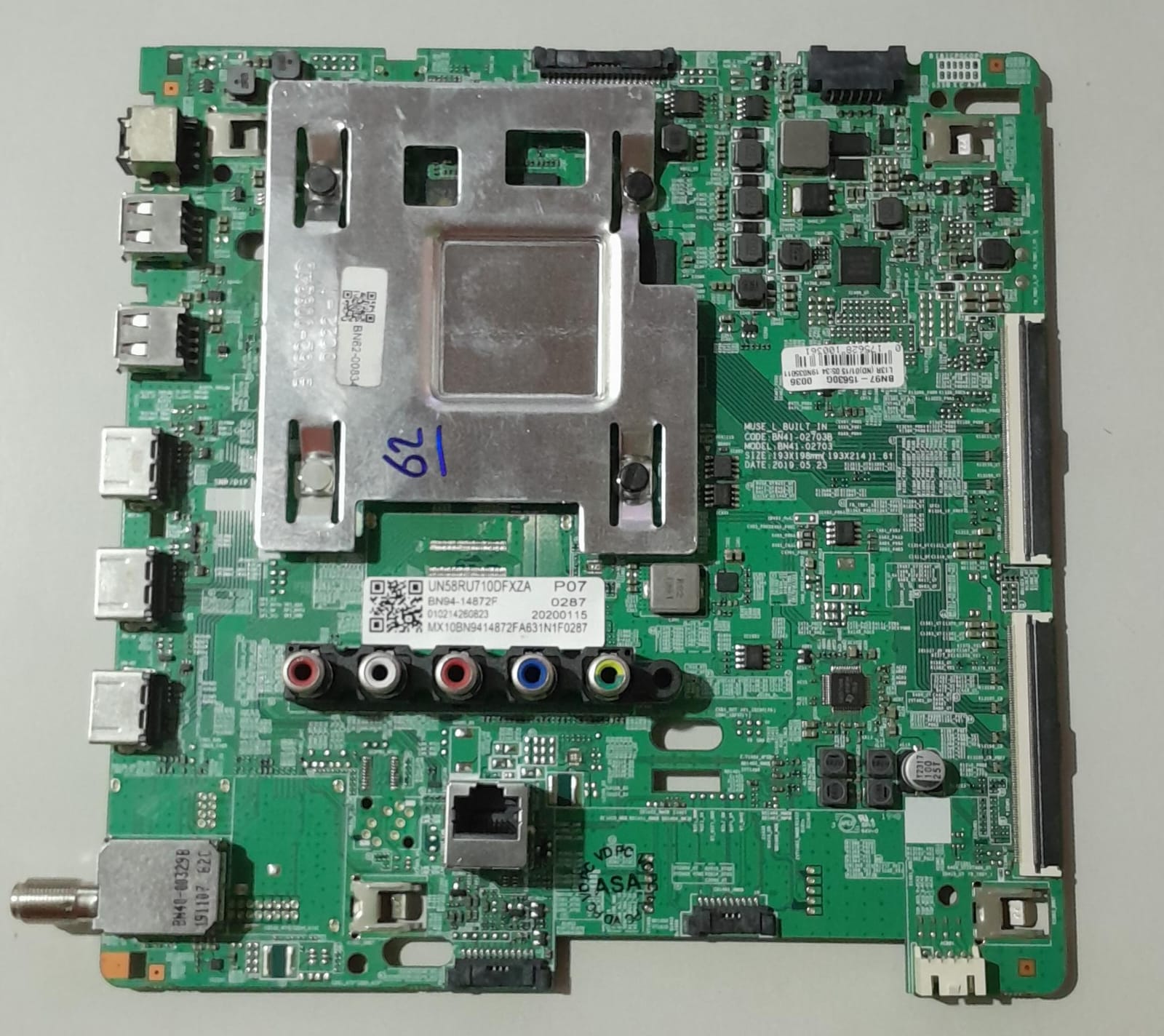 UN55RU710DFXZA SAMSUNG BN41-02703B MAIN BOARD BN41-02703